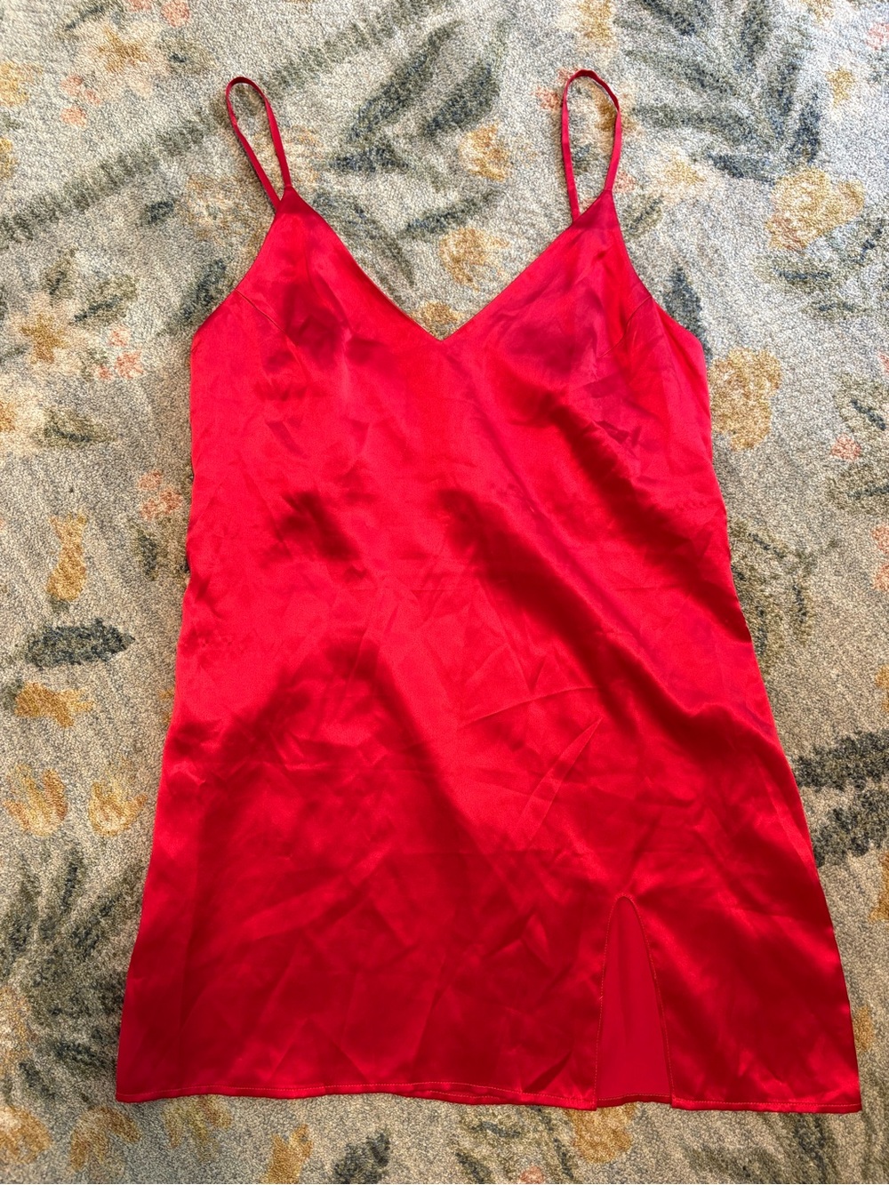 Reformation Red Satin Mini Slip Dress